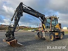 Grävmaskin Volvo EWR150E med rotator med grip & planeringsskopa