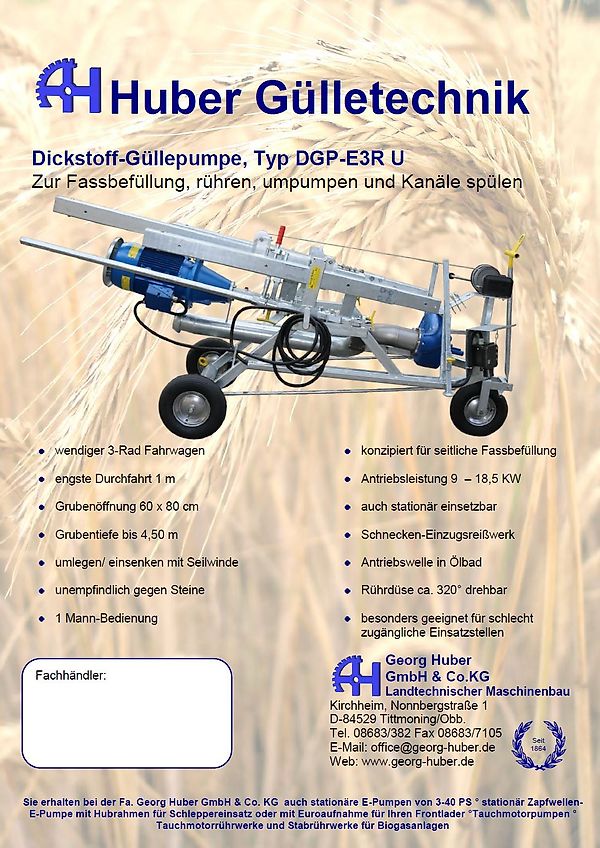 Huber Gülletechnik Güllepumpe DGP-E3R U