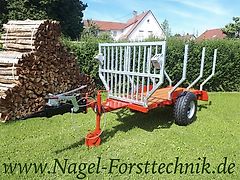 Nagel Rückewagen Meterholzwagen Anhänger für Meterholz Kran Forstkran